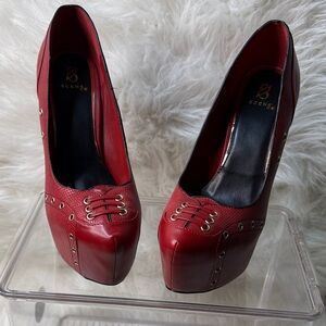 Scene Weaver Bold Red Studded Heels